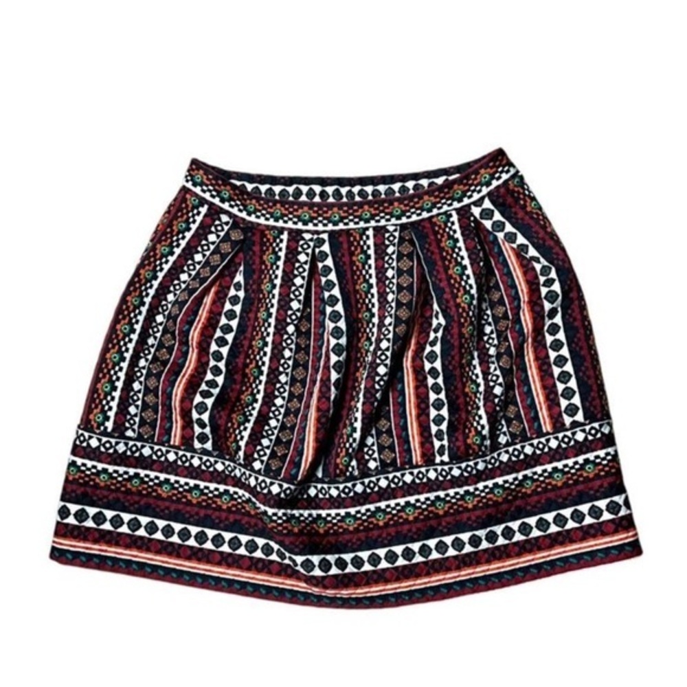 Xhilaration Multicolor Patterned Mini Skirt - Black, White, Red, Green